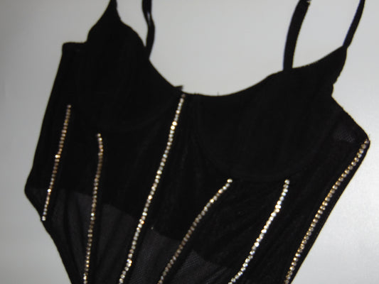 BLACK MESH BUSTIER