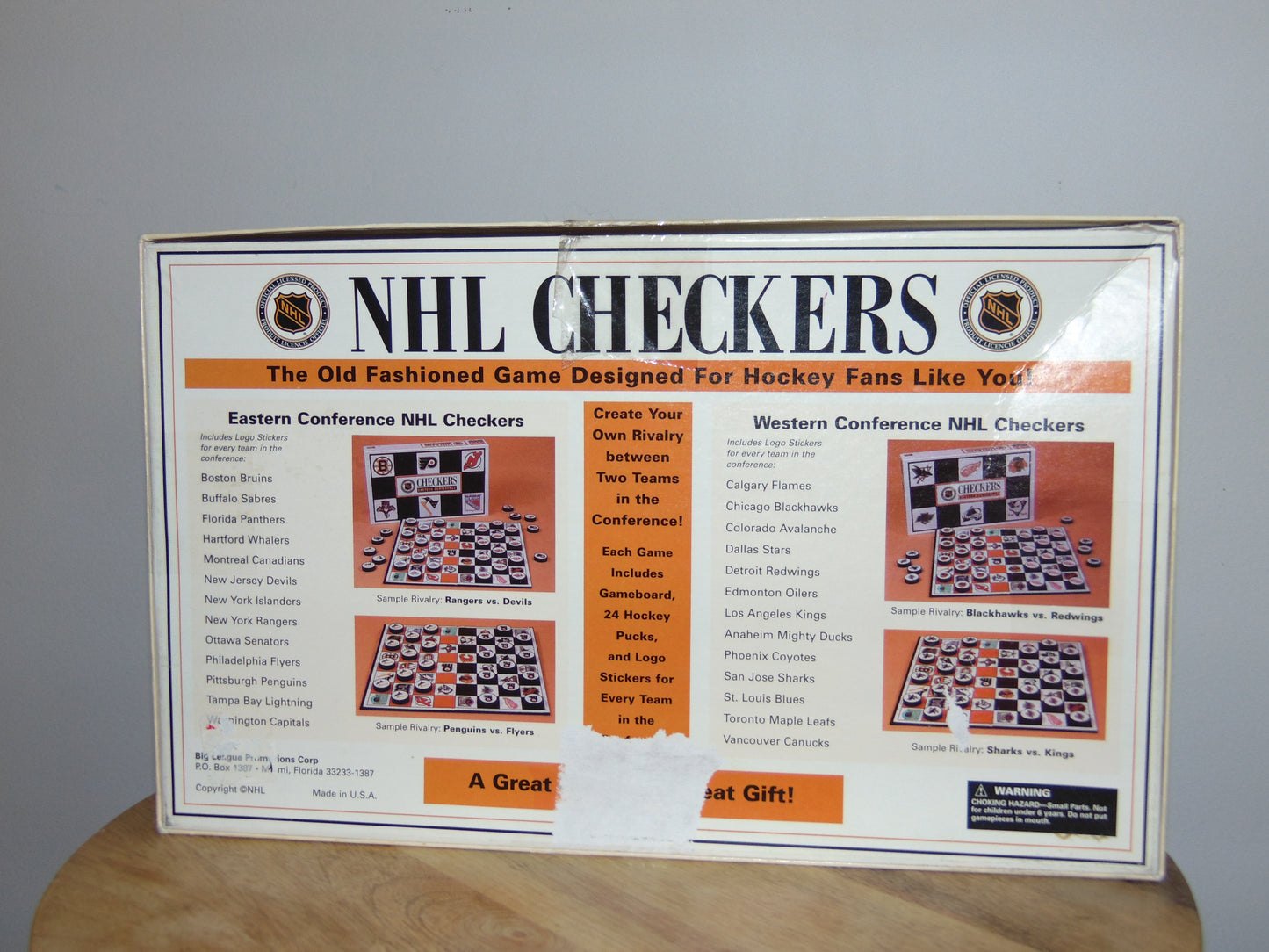 Vintage NHL Eastern Conference Checkers Game