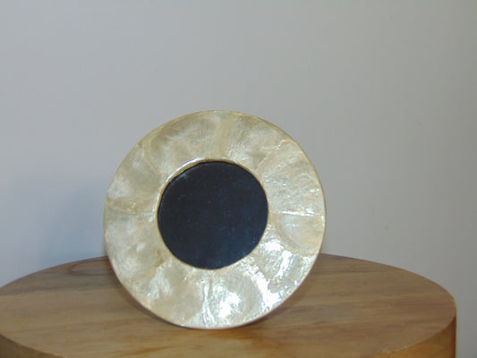 Golden Opal Round Photo Frame