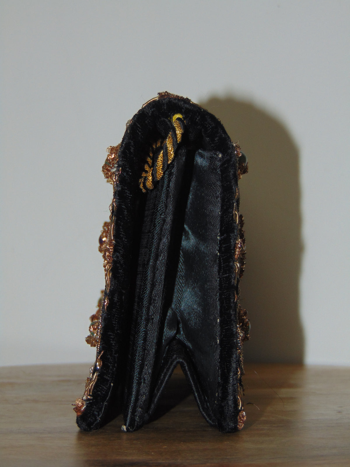 Vintage Stone Embellished Velvet Evening Clutch