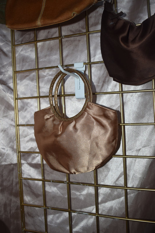 MNI CARAMEL SATIN HANDBAG