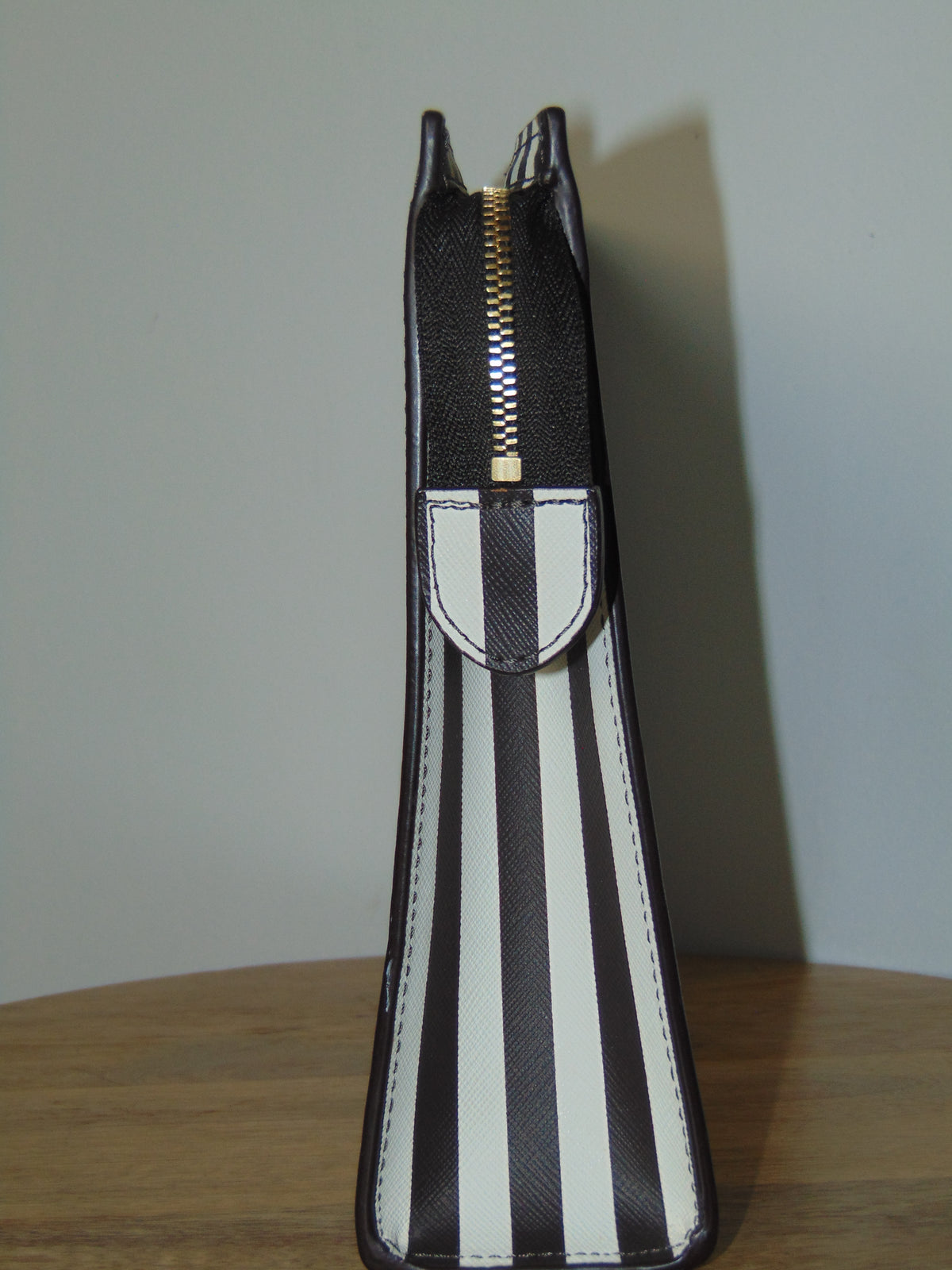 EXTREMELY RARE, ICONIC HENRI BENDEL CENTENNIA STRIPE WEST 57TH COSMETIC CLUTCH