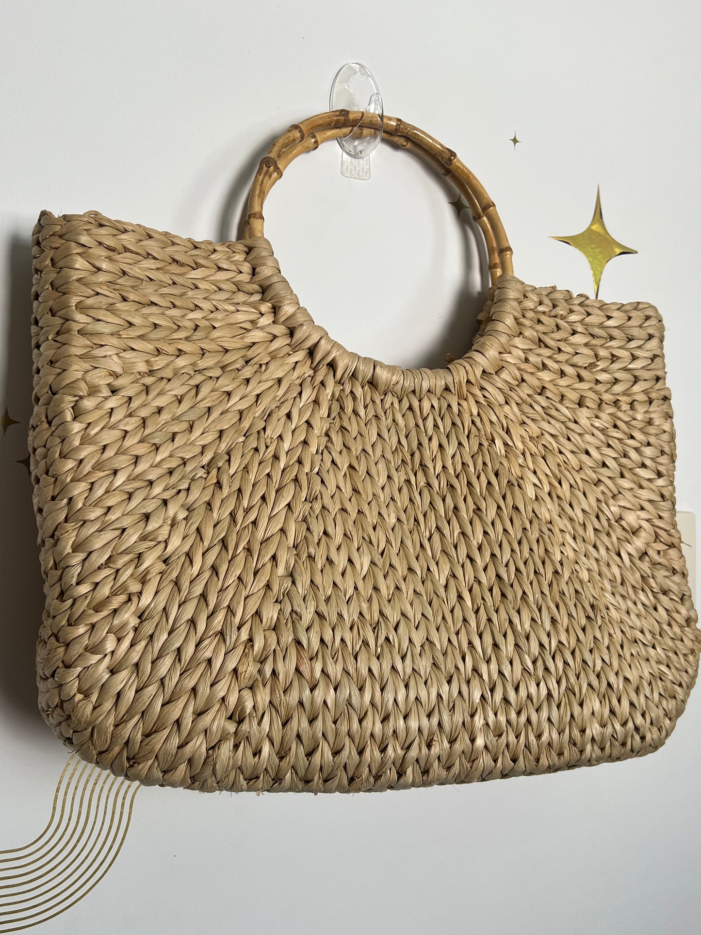 VINTAGE GAP XL WICKER BEACH TOTE
