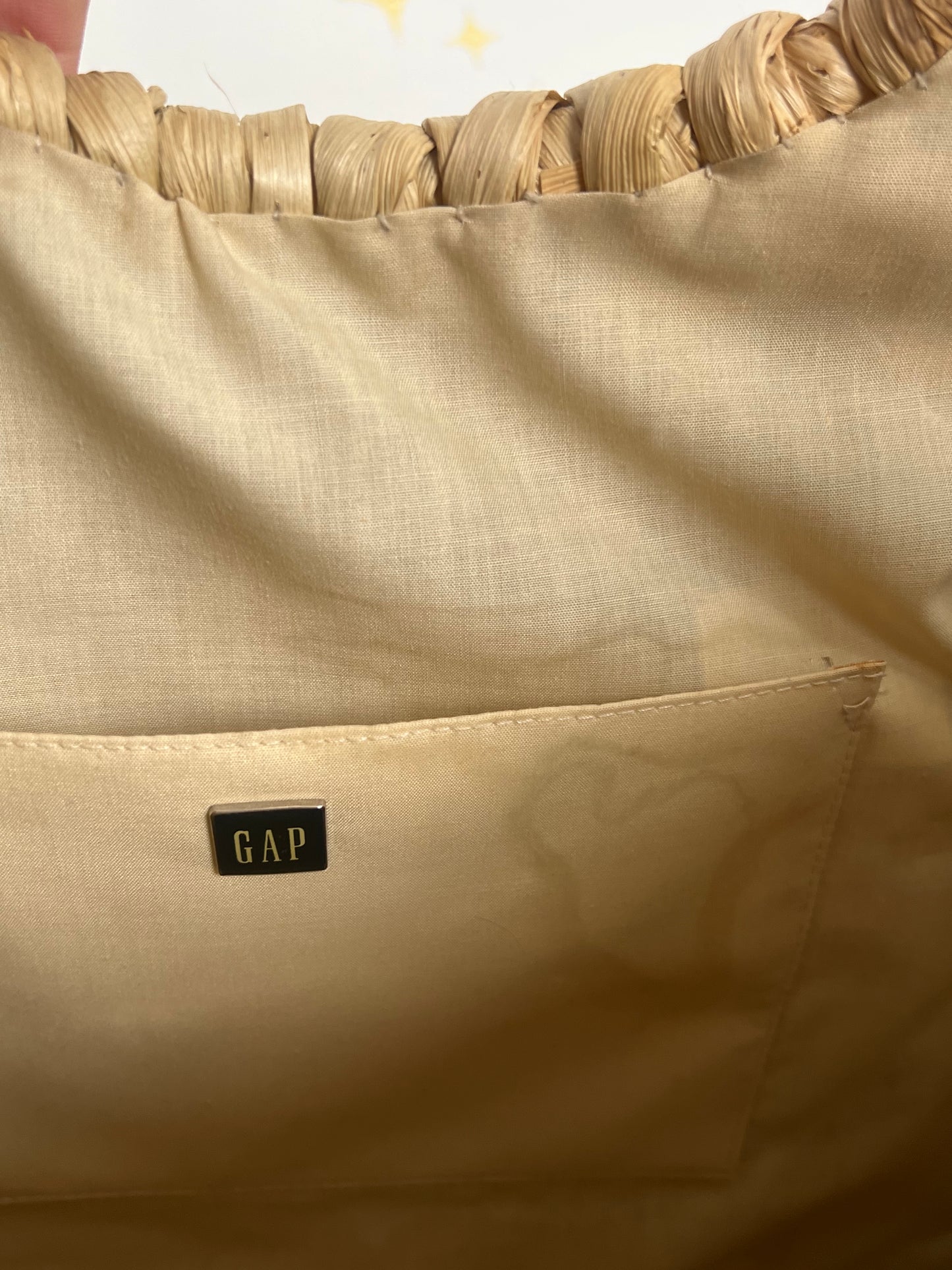 VINTAGE GAP XL WICKER BEACH TOTE