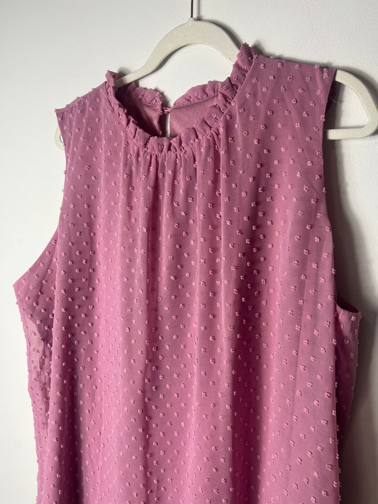 EMBROIDERED MAUVE SLEEVELESS BLOUSE