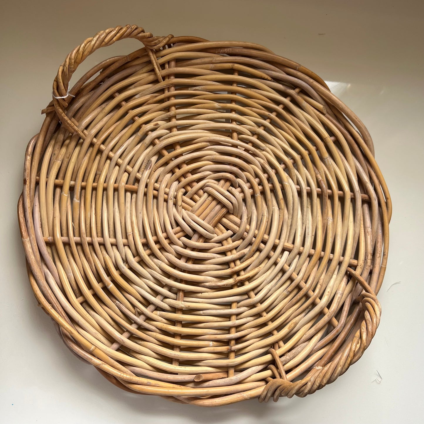 NATURAL BAMBOO WICKER BRAIDED SERVING TRAY