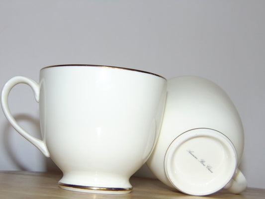 Pfaltzgraff Royale Cream American Bone China with Gold Trim Footed Teacups