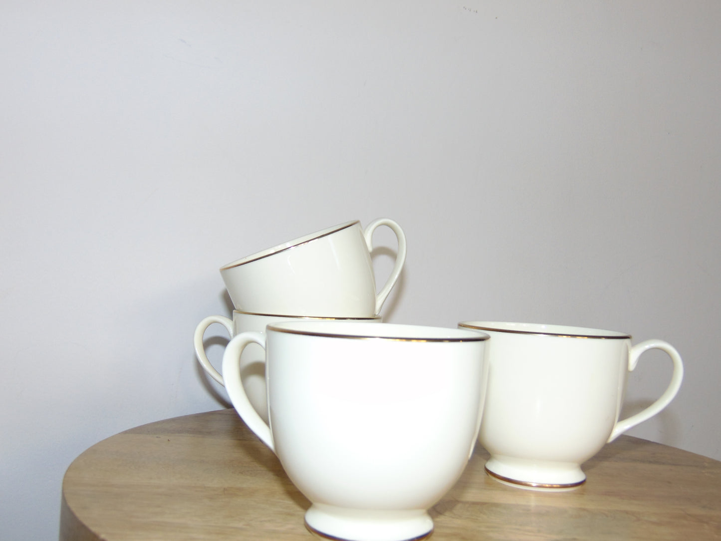 Pfaltzgraff Royale Cream American Bone China with Gold Trim Footed Teacups