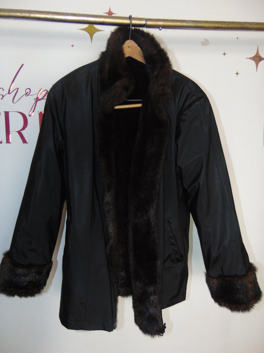 Reversible Nylon/Faux Fur Jacket by DressBarn