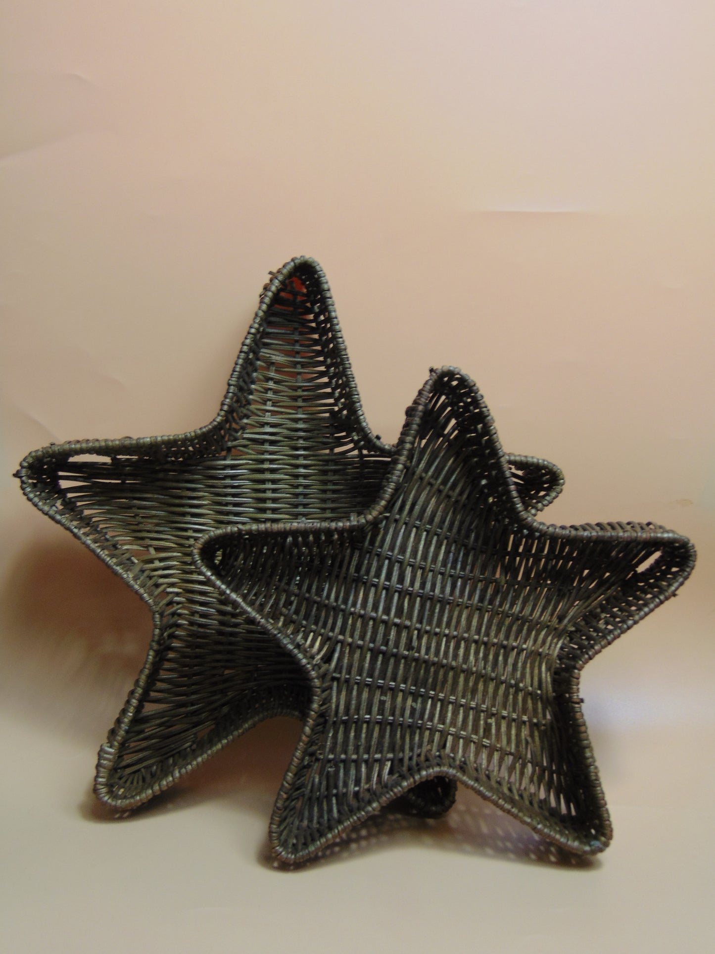 1980's Vintage Wicker Star Nesting Baskets