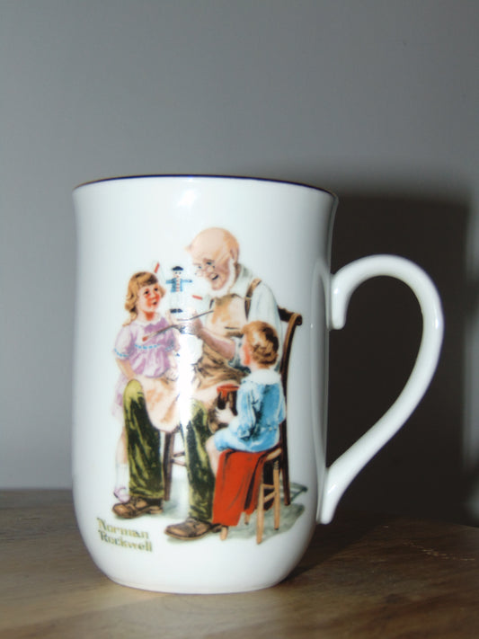1982 Norman Rockwell Museum "The Toymaker" Porcelain Coffee Mug