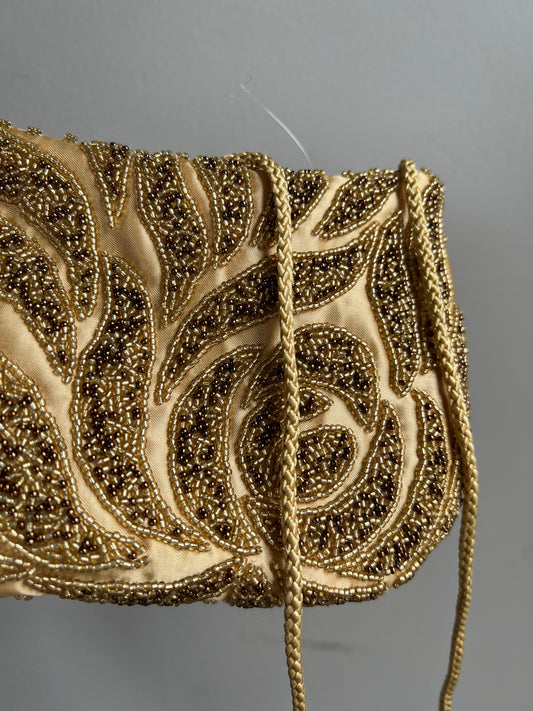 VINTAGE GOLDEN BEADED BAG